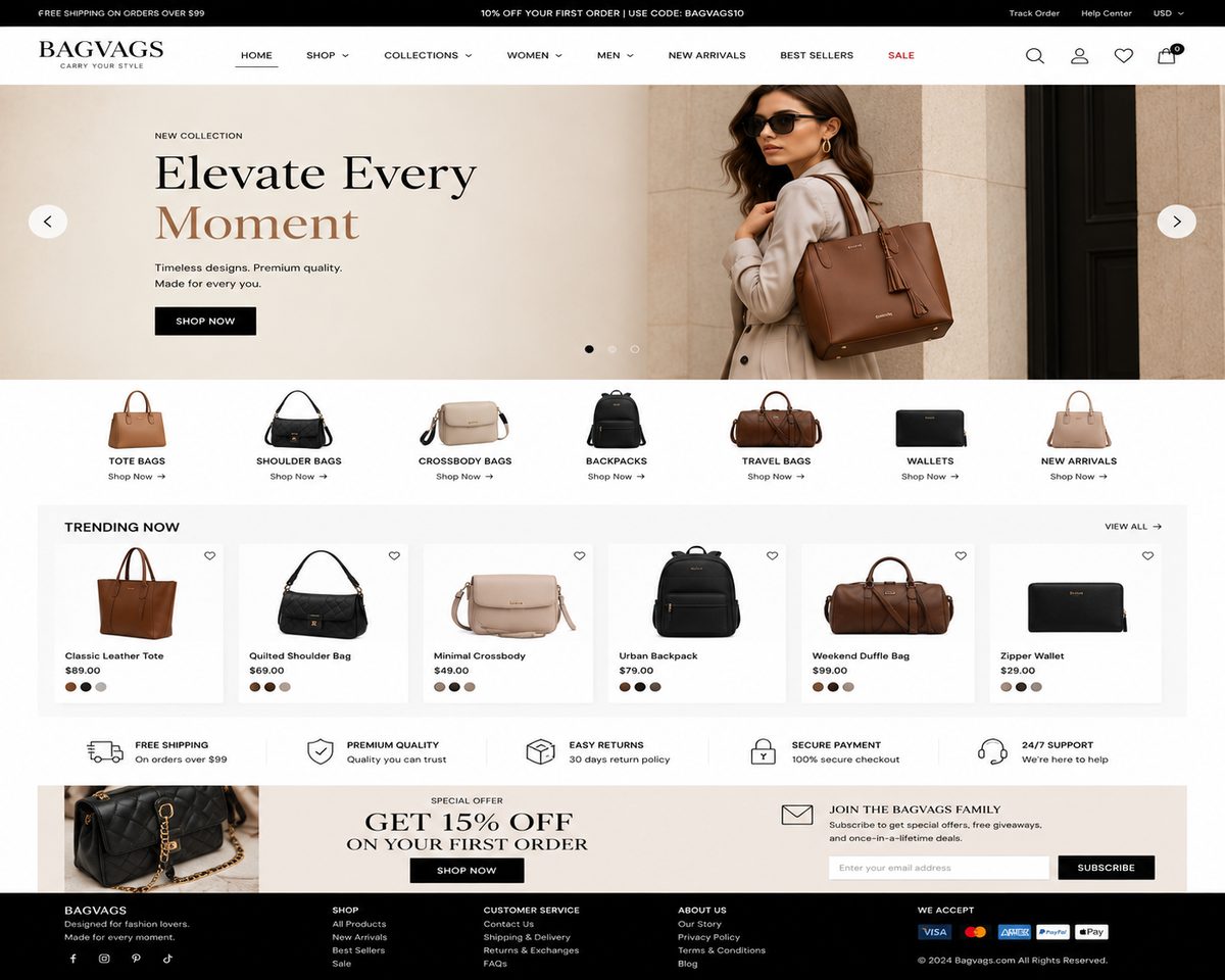 Bagvags eCommerce Website Design