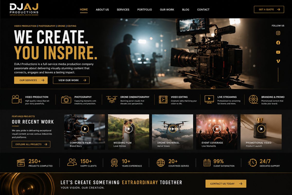 DJ AJ Productionz Website Design