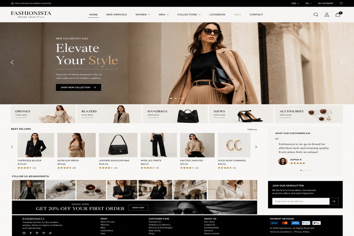 Fashionista eCommerce Website Design
