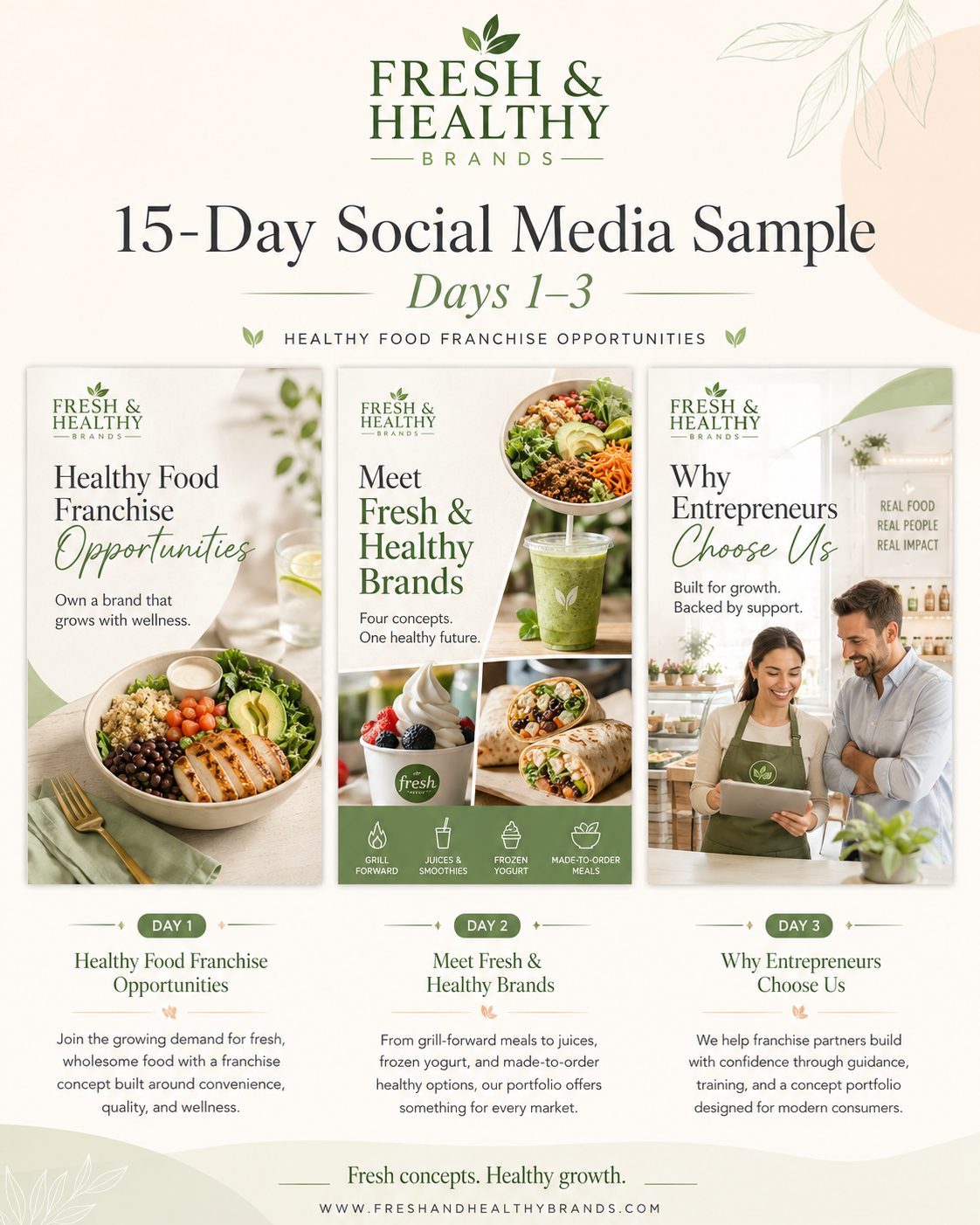 Fresh & Healthy Brands Franchise Social Media Sample