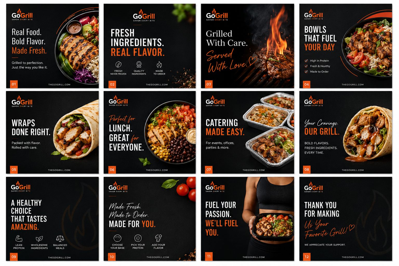 The Go Grill Social Media Sample Dark Concept