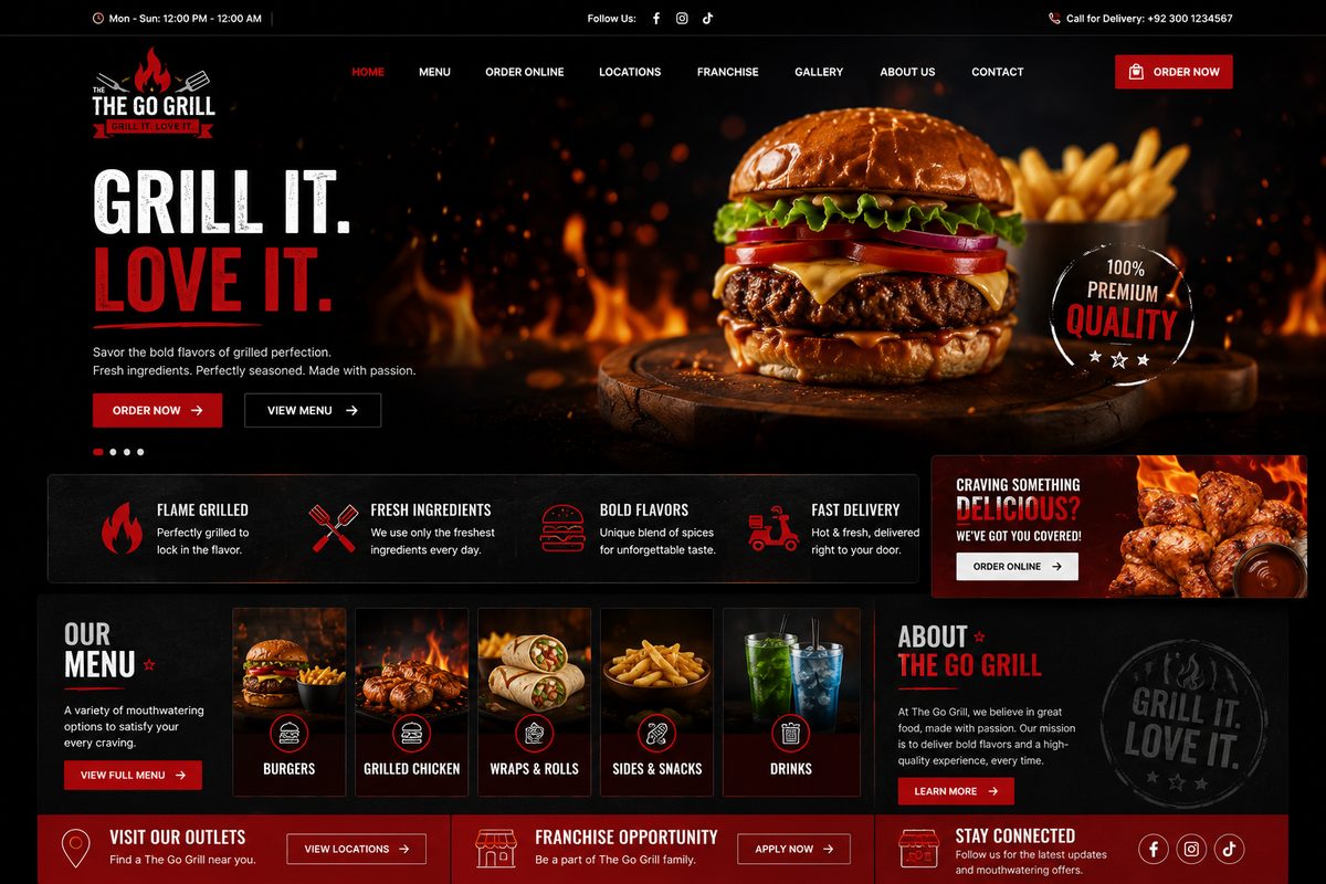 The Go Grill Website Design