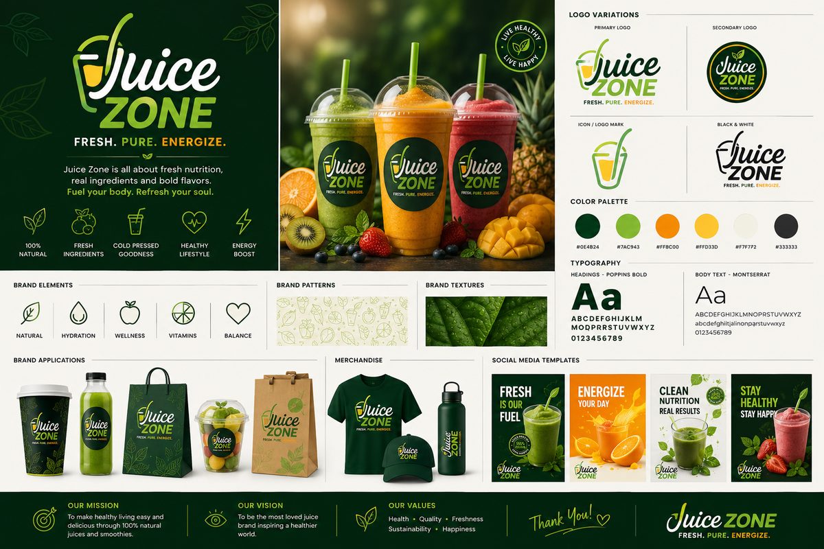 Juice Zone Brand Identity Board