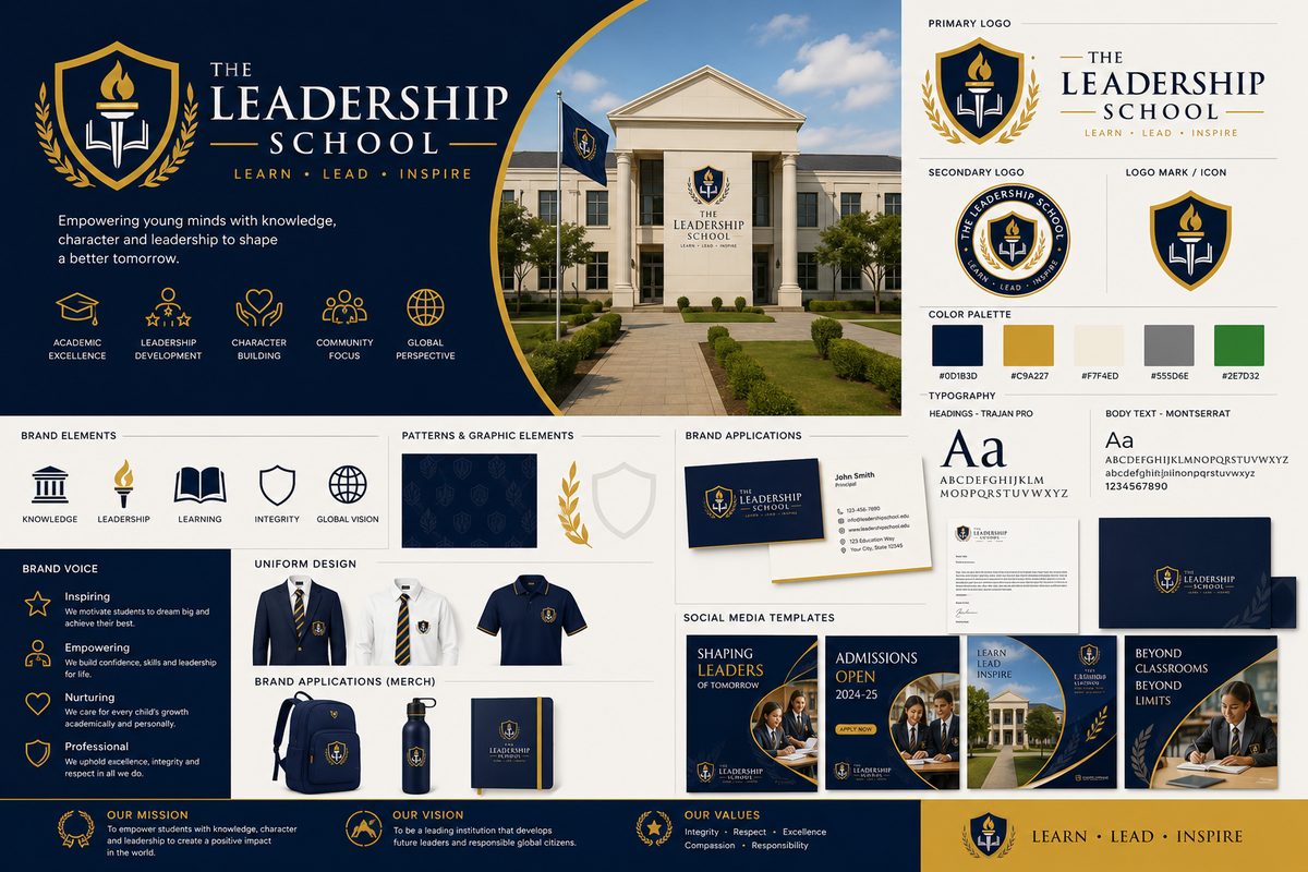 The Leadership School Brand Identity Board