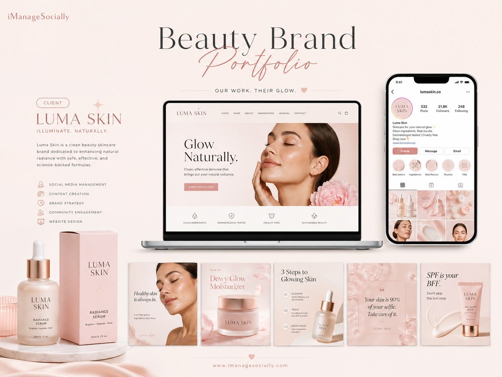 Luma Skin Beauty Brand Website and Social Media
