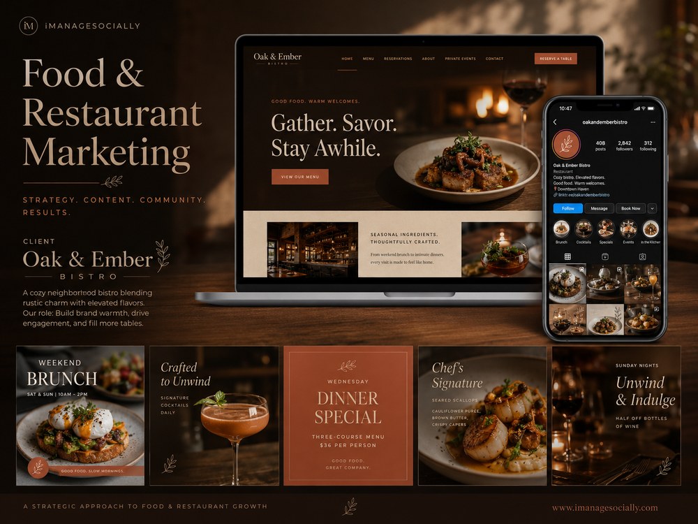 Oak & Ember Bistro Website and Social Media