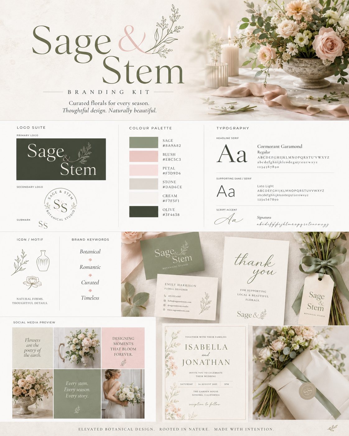 Sage & Stem Brand Identity Board