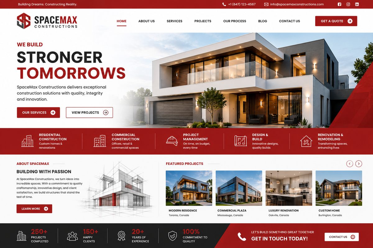 Spacemax Constructions Website Design